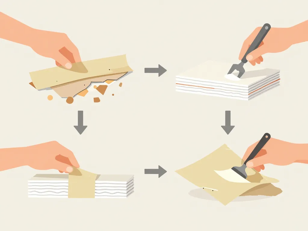 réparation bandes placo qui se décolle après peinture, étapes visuelles