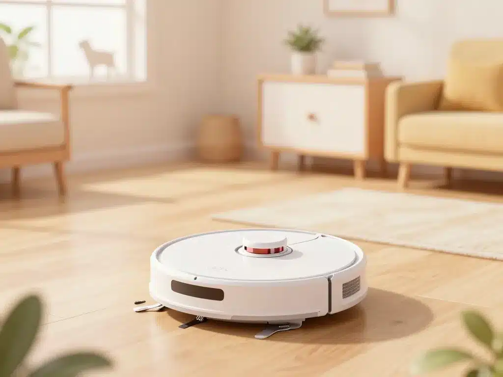 Roomba Combo i5+ en appartement lumineux sur sols variés