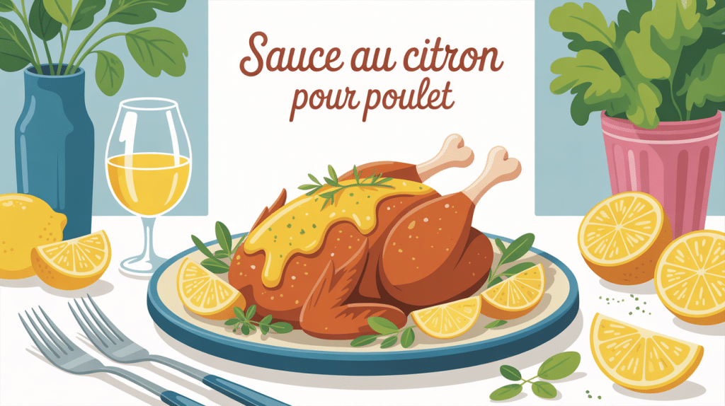 Poulet sauce au citron avec quartiers de citron repas convivial