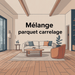 sol melange parquet et carrelage moderne lumineux