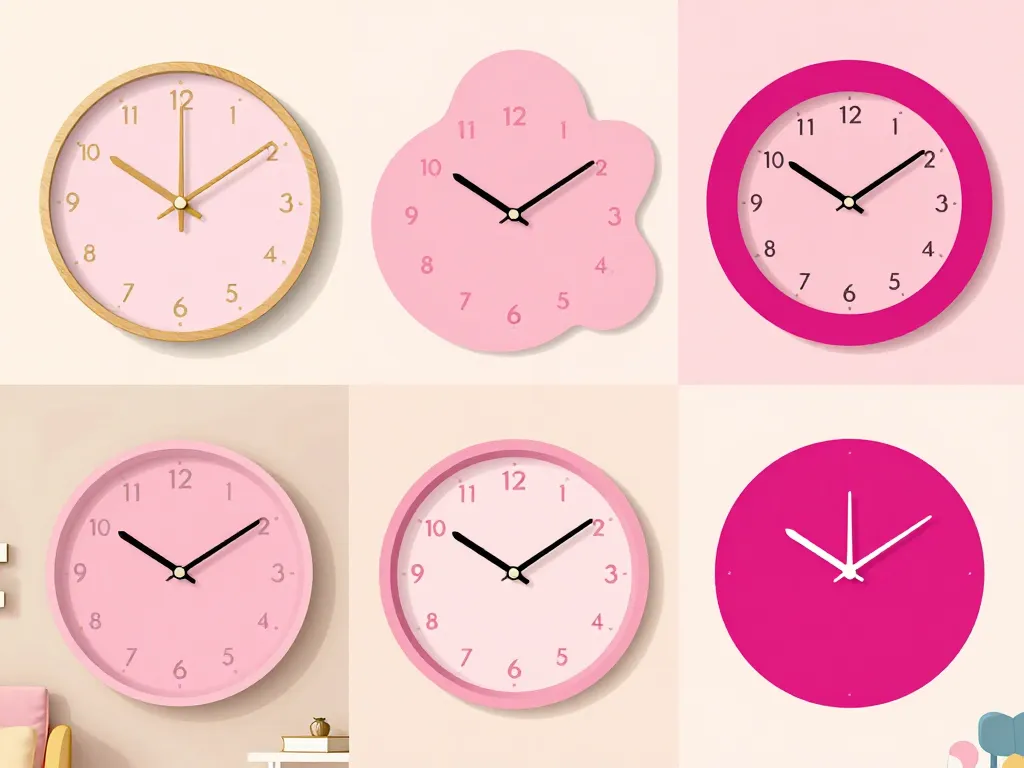 plusieurs styles horloge rose différents intérieurs