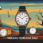 illustration tableau horloge dali montres molles paysage surréaliste