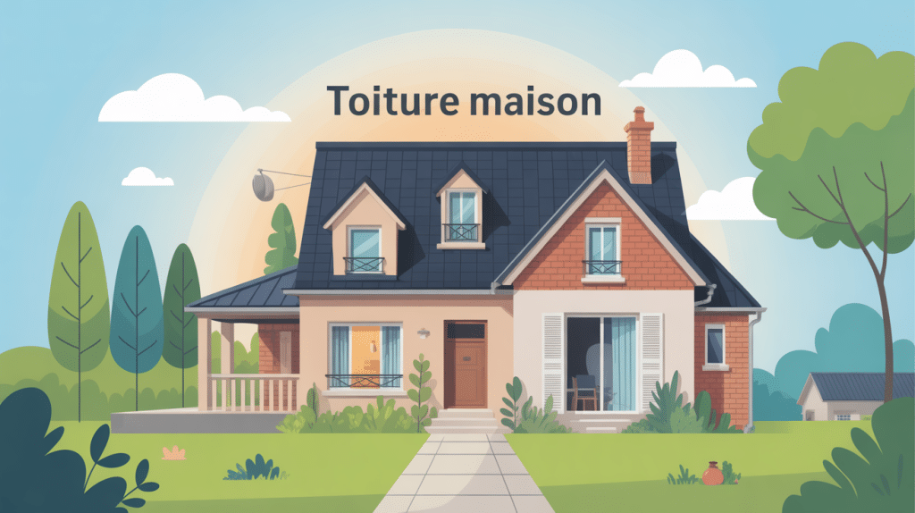 illustration toiture maison tous matériaux
