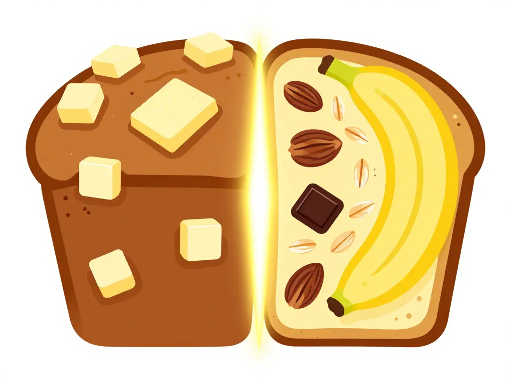 Visuel concept d'ingrédients healthy pour banane bread chocolat
