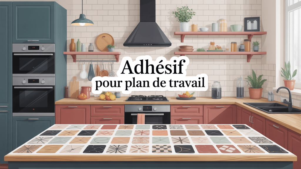 adhesif pour plan de travail rénové motifs cuisine moderne