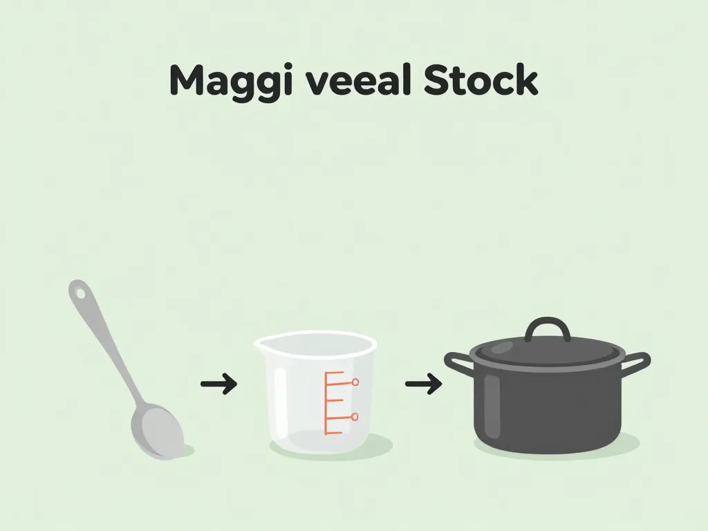 Schéma dosage fond de veau Maggi avec ustensiles