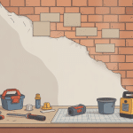 coller placo au map sur mur briques avec outils