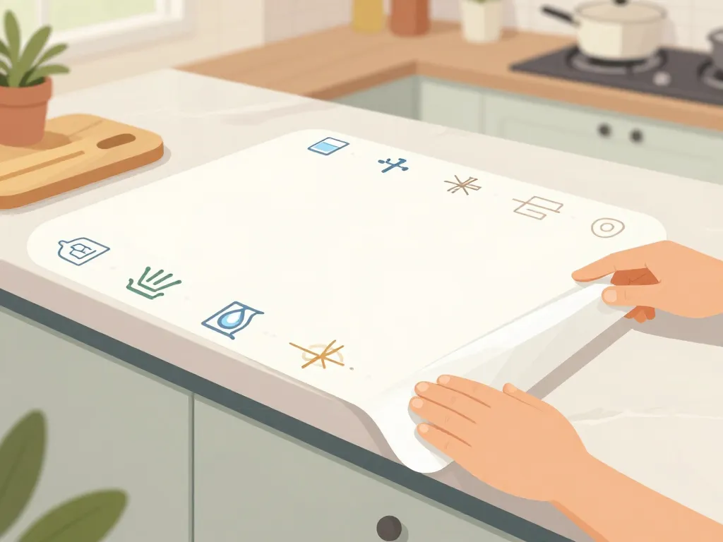 adhesif pour plan de travail illustration limites usages