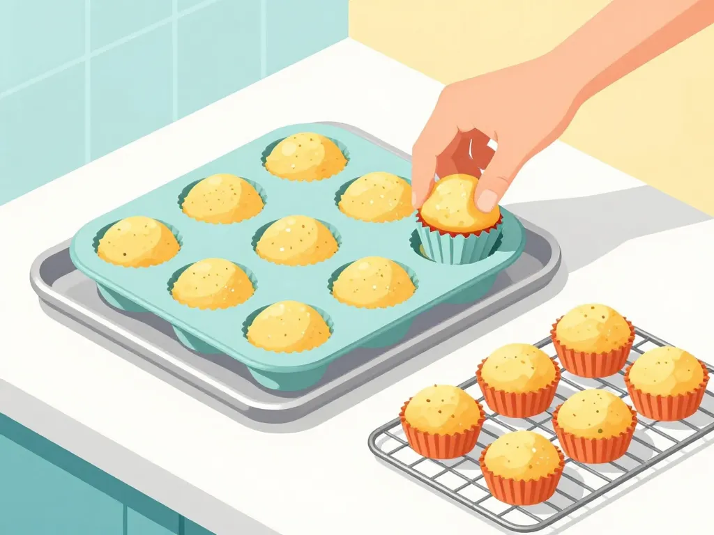 Étapes cuisson et démoulage moule muffin silicone