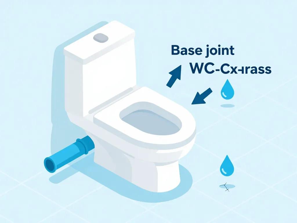 Schéma des causes fuite entre WC et carrelage