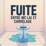 Illustration fuite entre WC et carrelage moderne