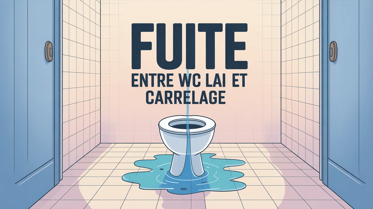 Illustration fuite entre WC et carrelage moderne