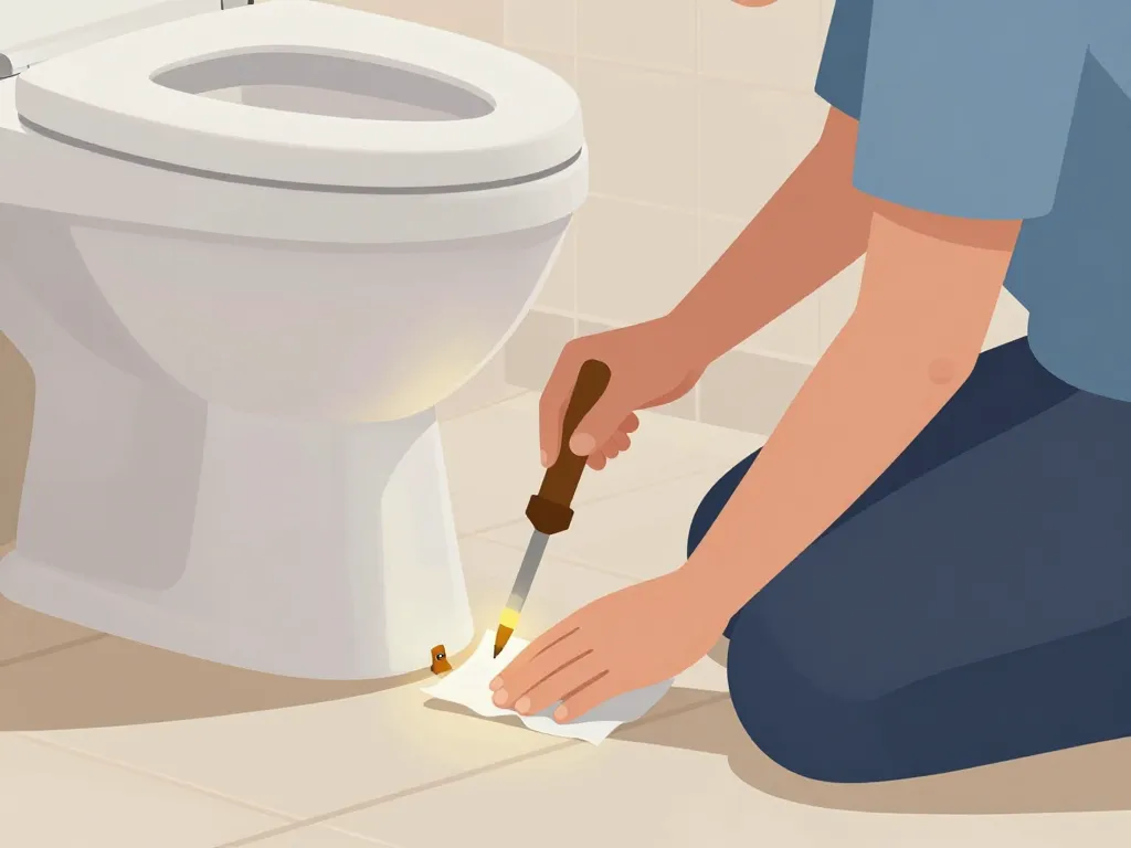 Vérification fuite entre WC et carrelage étapes en image