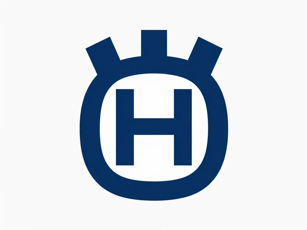 husqvarna logo : formes graphiques modernes, cercle bleu et H stylisé