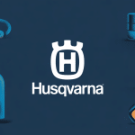 husqvarna logo : cercle couronné avec H central, design industriel suédois