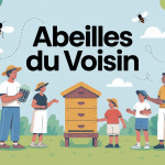 je suis envahi par les abeilles de mon voisin illustration jardin