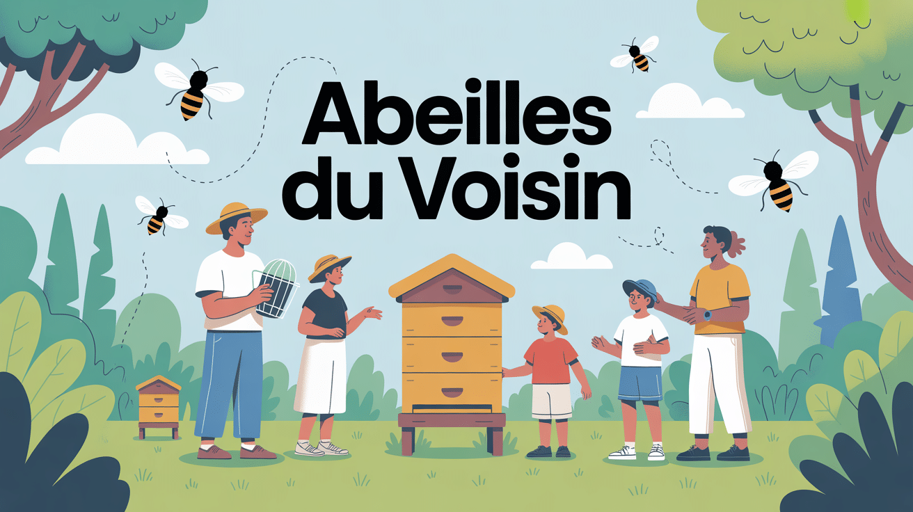je suis envahi par les abeilles de mon voisin illustration jardin