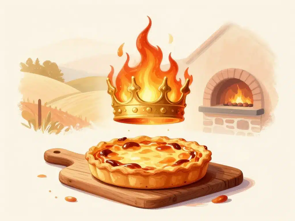 couronne flambée symbolisant le roi de la tarte flambée en alsace