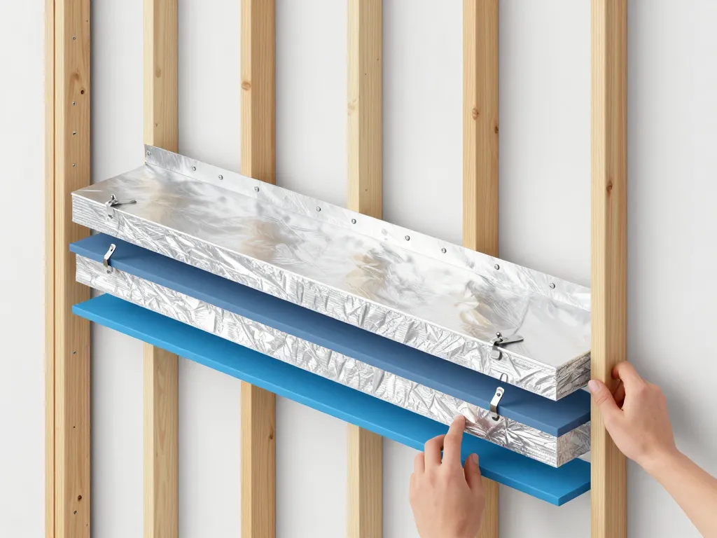 Étapes pose murale isolant mince schéma clair