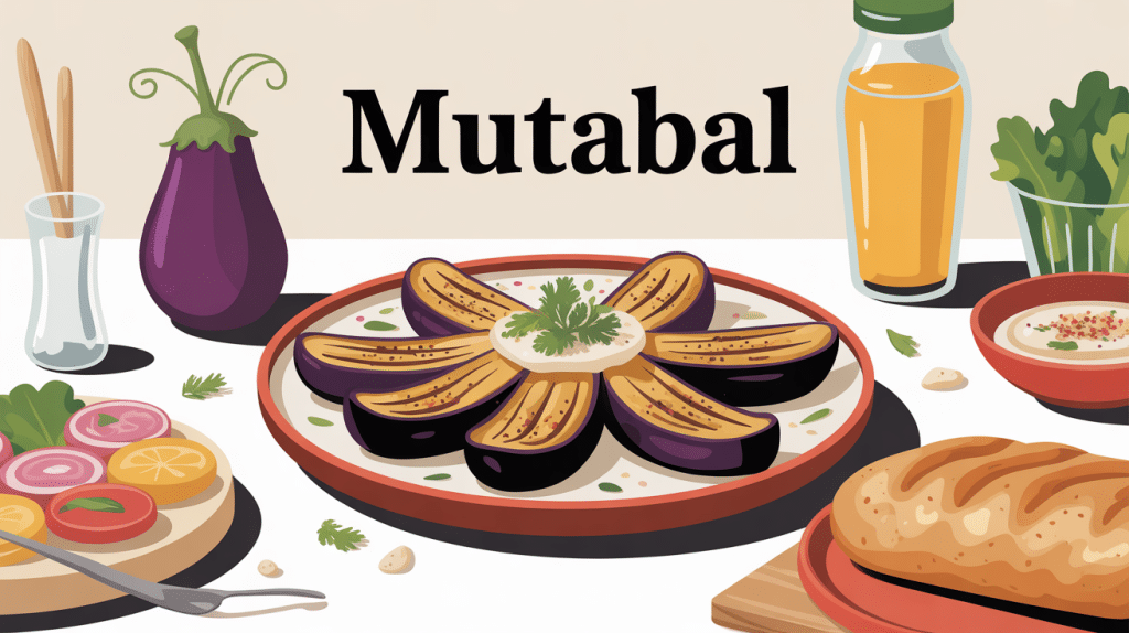 mutabal mezze crémeux plat principal levantin pain et crudités