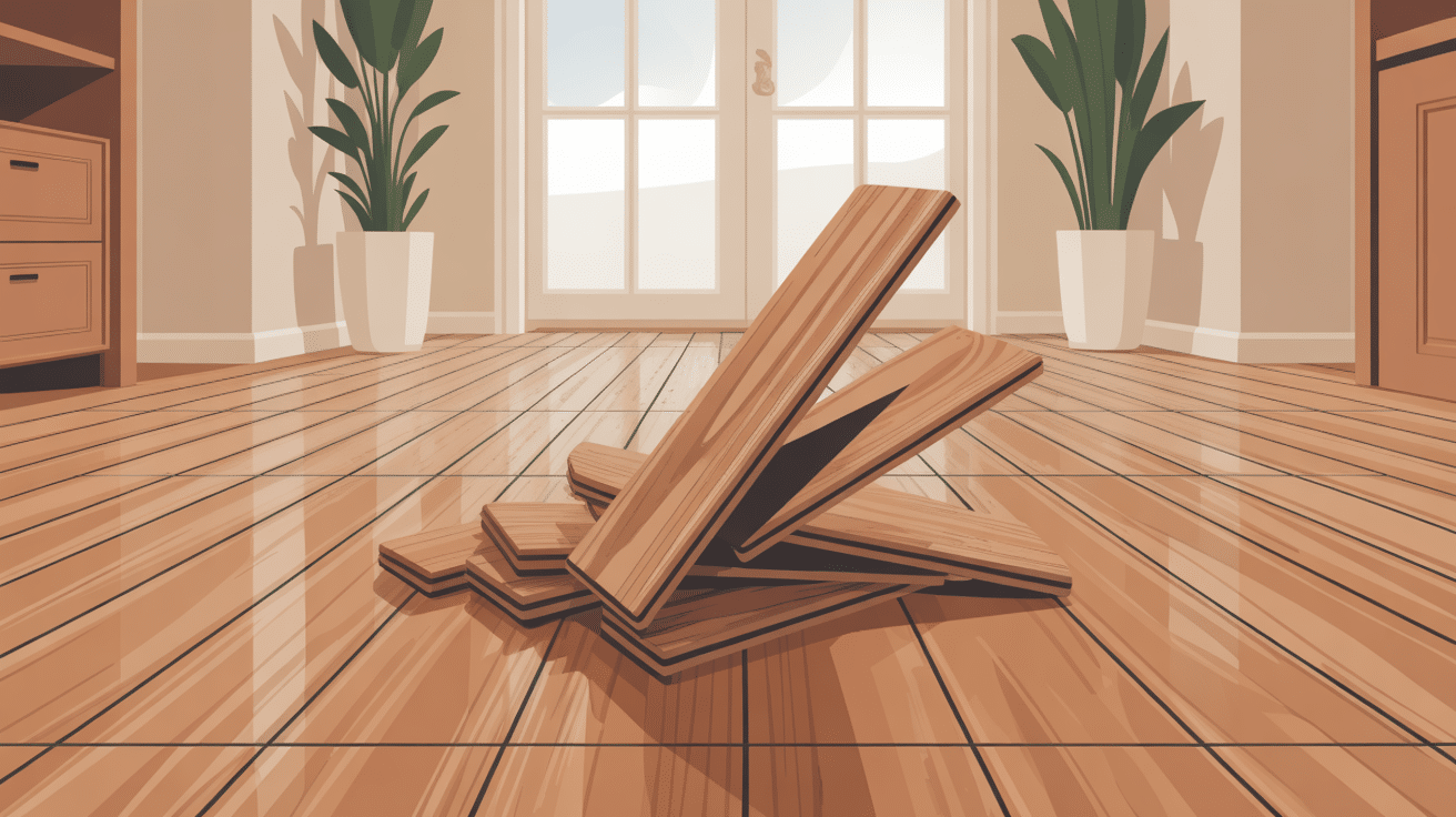 parquet gondolé fer à repasser, illustration parquet bois élégant