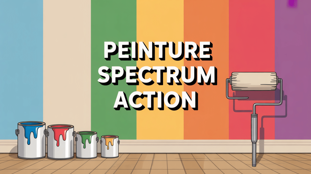 peinture spectrum action avis mur rouleau pot couleur illustration