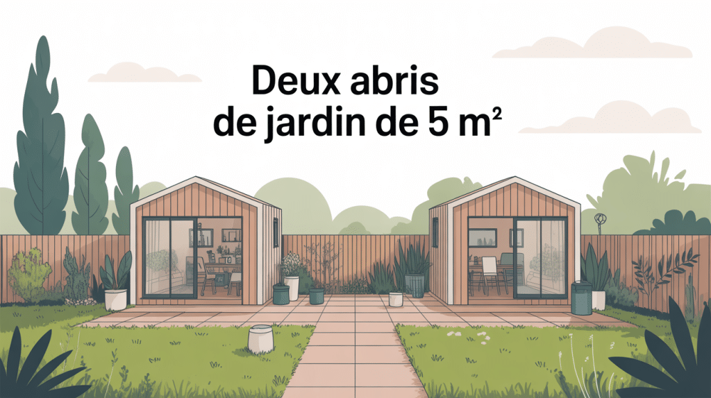 peut on mettre 2 abris de jardin de 5m2 vue d'ensemble visuelle