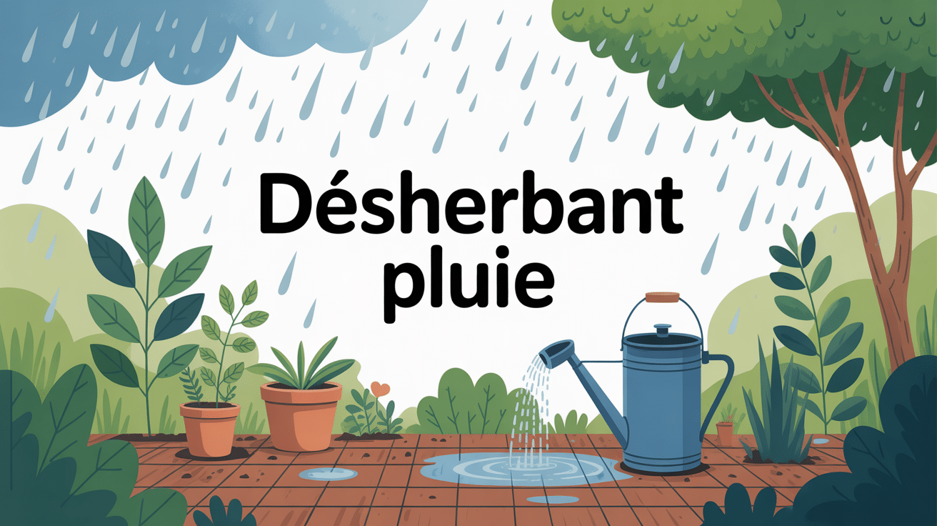 peut on mettre du désherbant quand il pleut illustration vectorielle