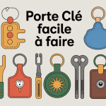 Visuel de plusieurs porte clés faciles à faire avec feutrine perles cuir plastique