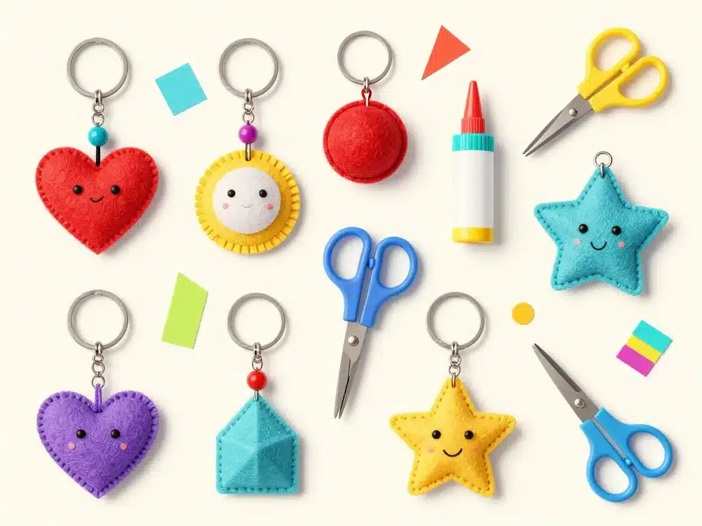 Différents modèles de porte clé facile à faire avec peu de matériel
