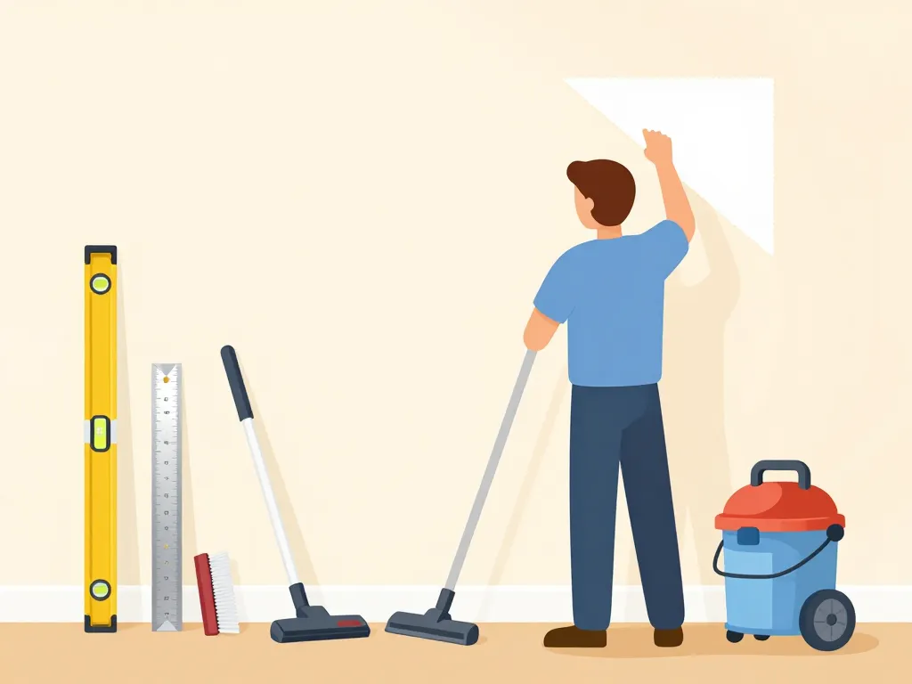 préparation coller placo au map inspection mur outils