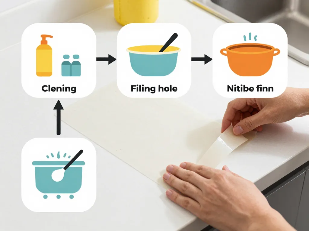 adhesif pour plan de travail étape par étape pose