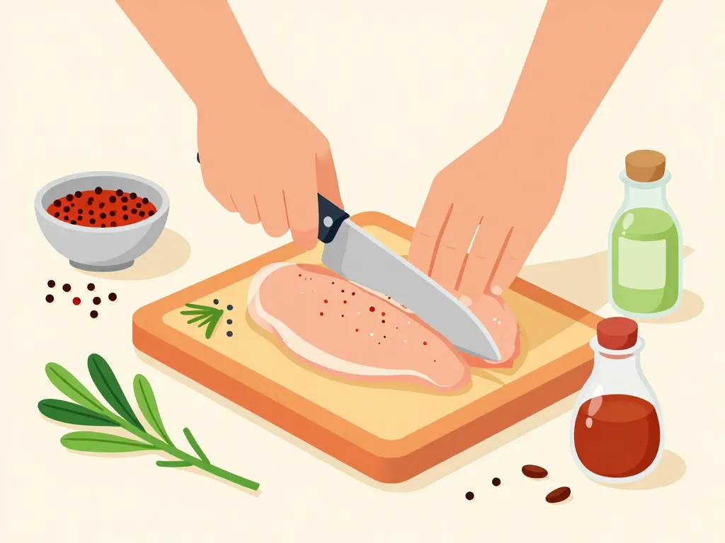 préparation filet de poulet au barbecue marinade et découpe