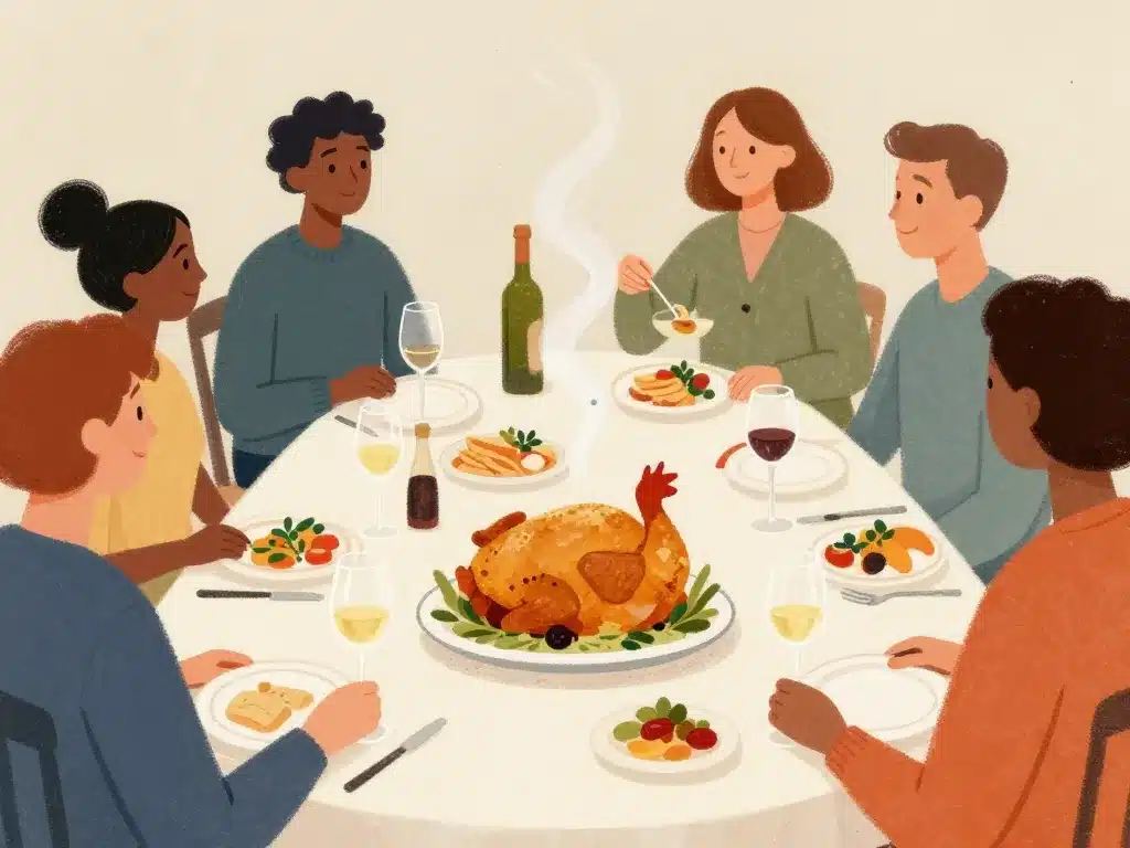 accords faciles quel vin blanc avec du poulet sur une table conviviale