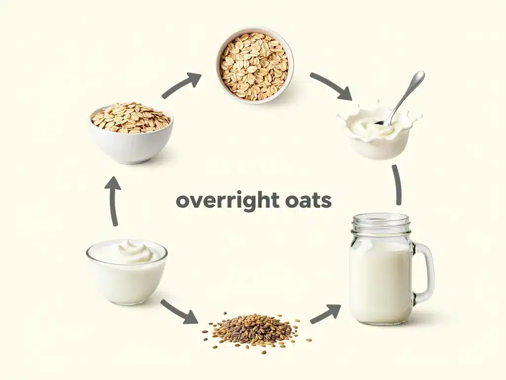 schéma ingrédients recette overnight oats en pot