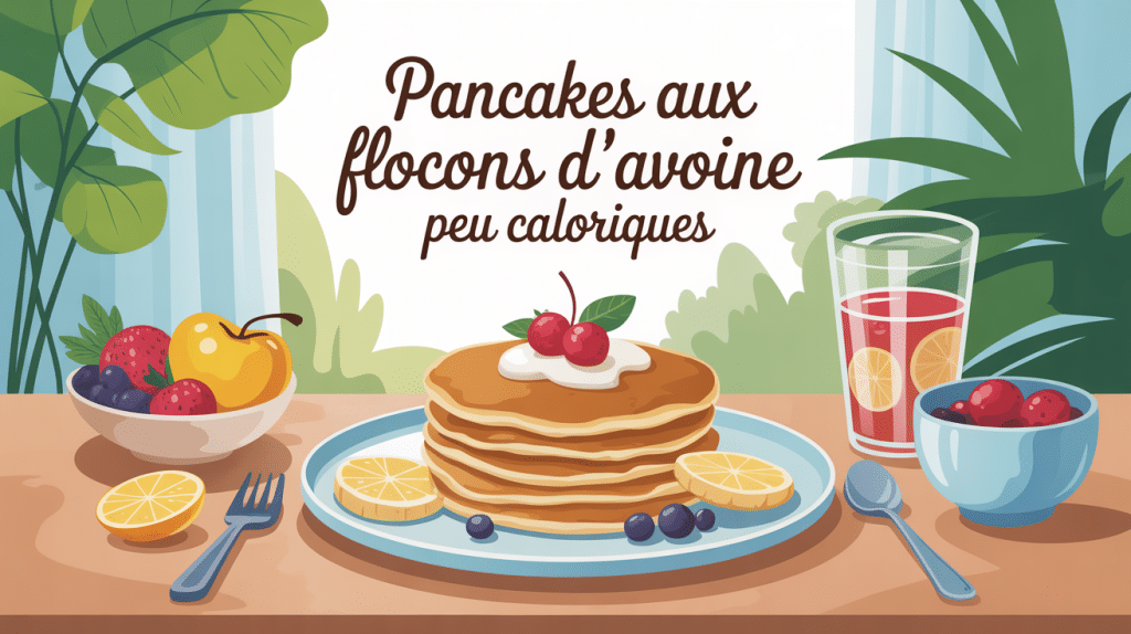 Recette pancake flocon d’avoine peu calorique présentation saine