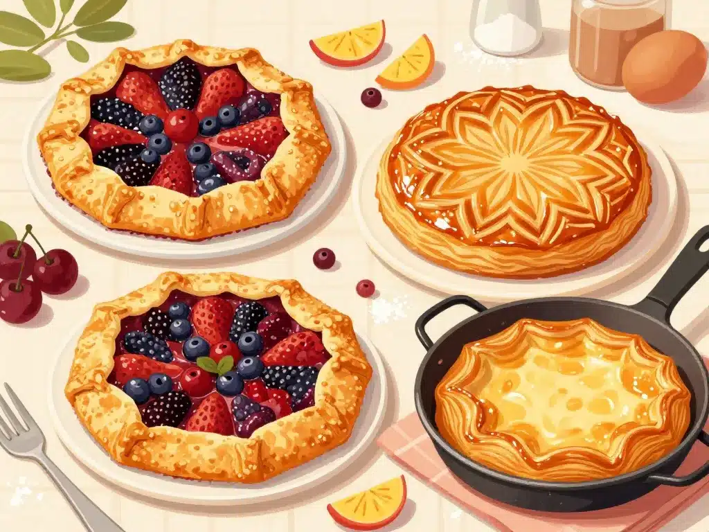 Assortiment de galettes sucrées en illustration gourmande