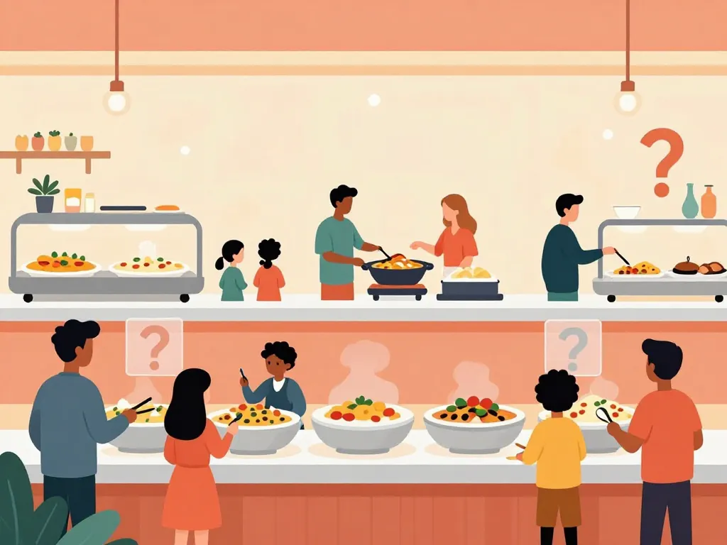 Scène de buffet flunch halal situation options