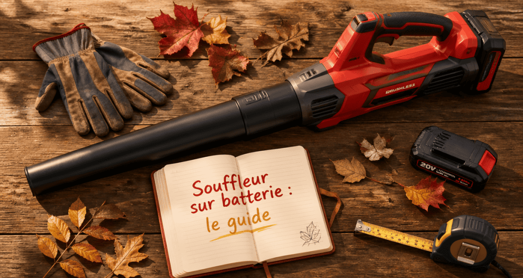 meilleur souffleur sur batterie sur table en bois
