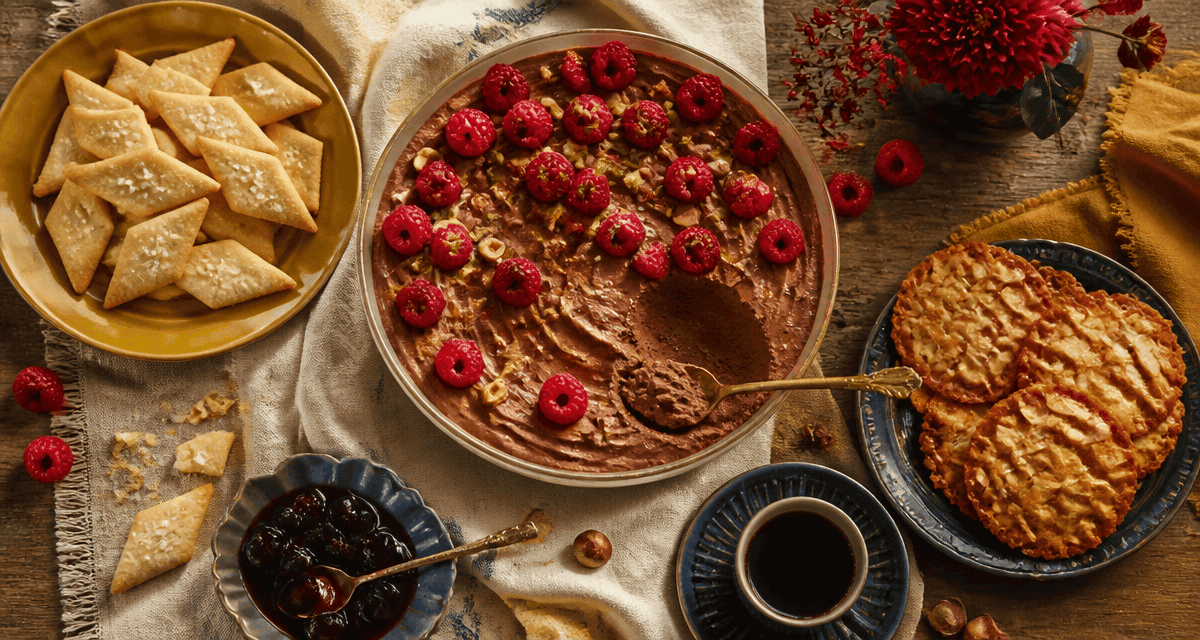 accompagner une mousse au chocolat avec fruits, biscuits et café