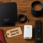 antenne sans fil pour tv sur table avec accessoires TNT