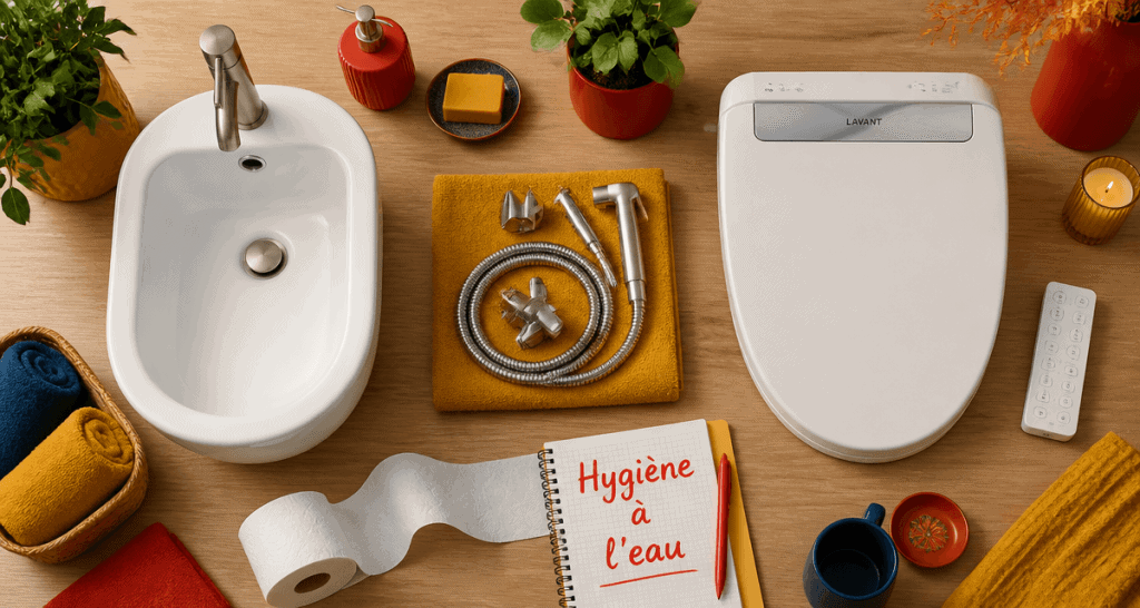 bidet toilet bidet, wc lavant et douchette sur table