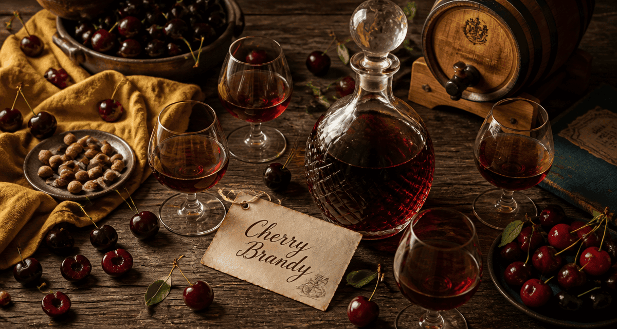 Cherry brandy liqueur carafe cerises foudre