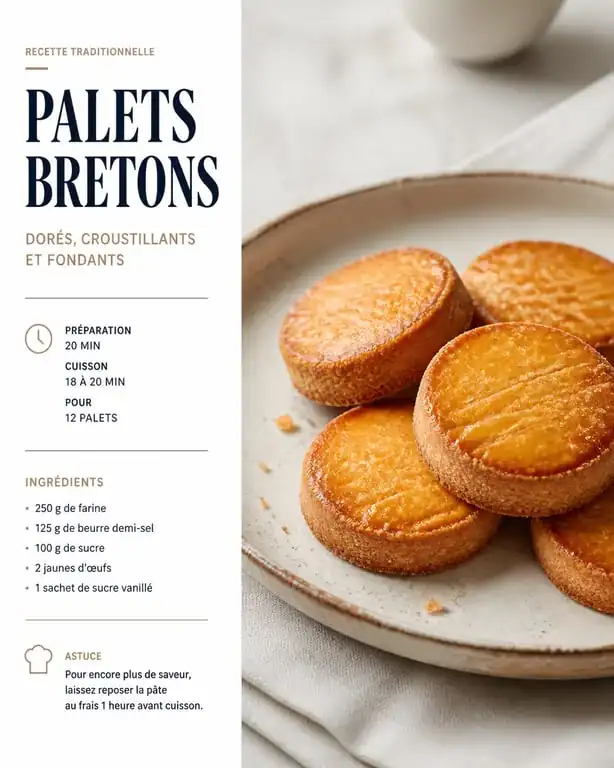 Palets bretons artisanaux, une spécialité française idéale à offrir en cadeau.