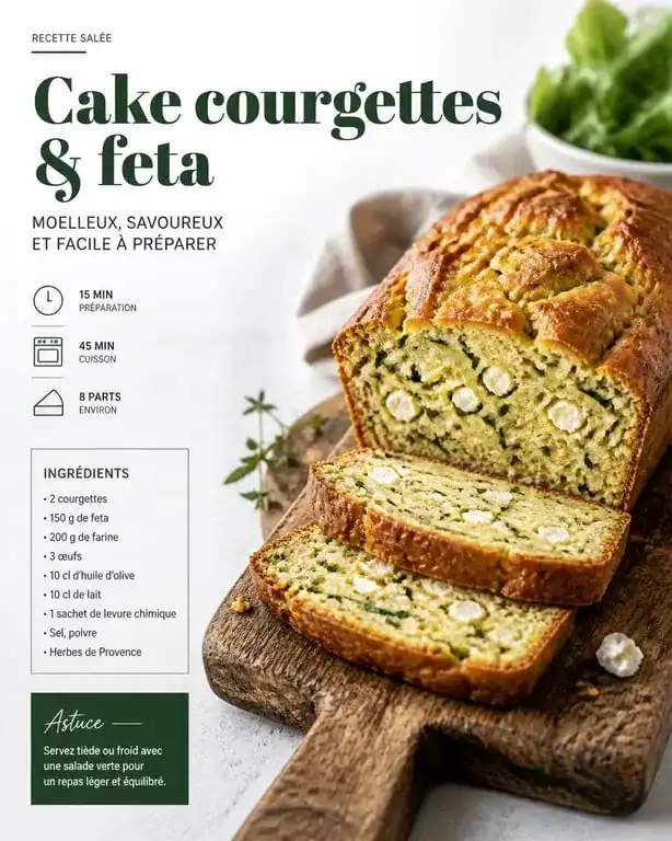 Cake moelleux courgette et feta, le plat idéal pour la fête des voisins