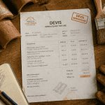 exemple devis démoussage toiture papier sur bureau
