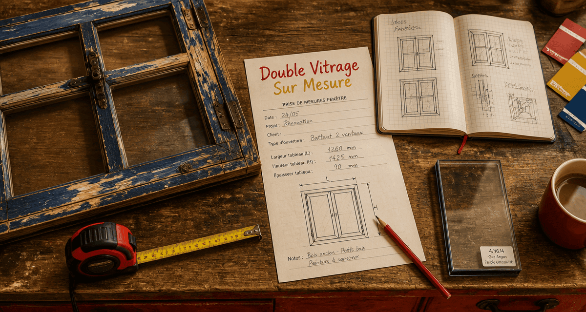 fenetre double vitrage sur mesure outils et croquis