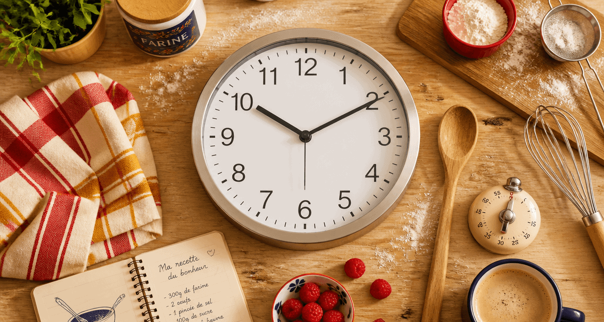 horloge cuisine murale avec ustensiles