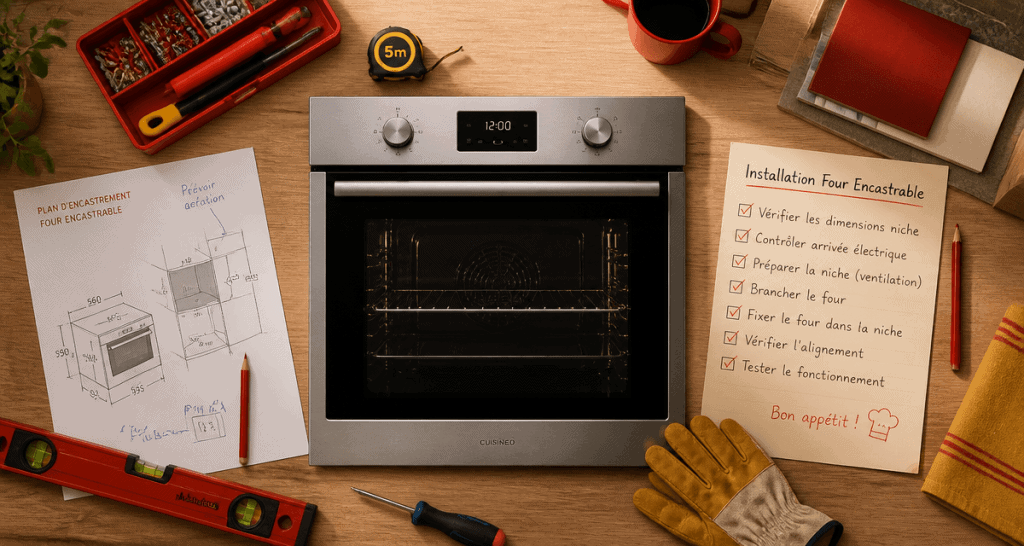 installer four encastrable dans colonne outils checklist