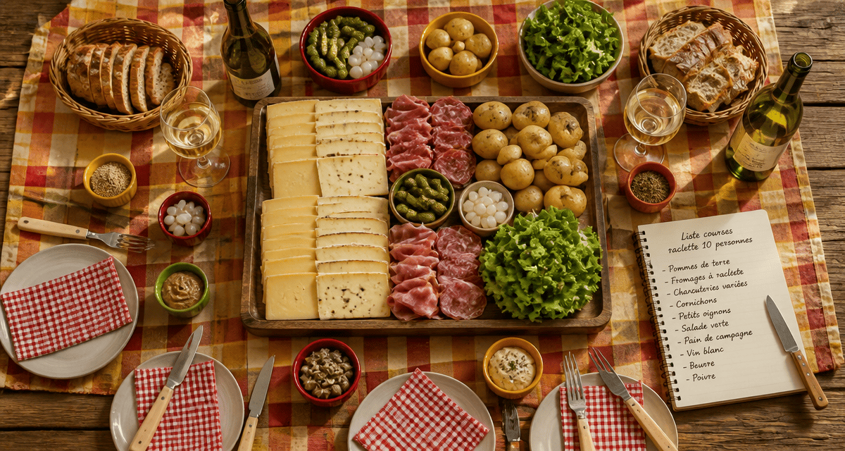 liste courses raclette 10 personnes plateau fromage charcuterie